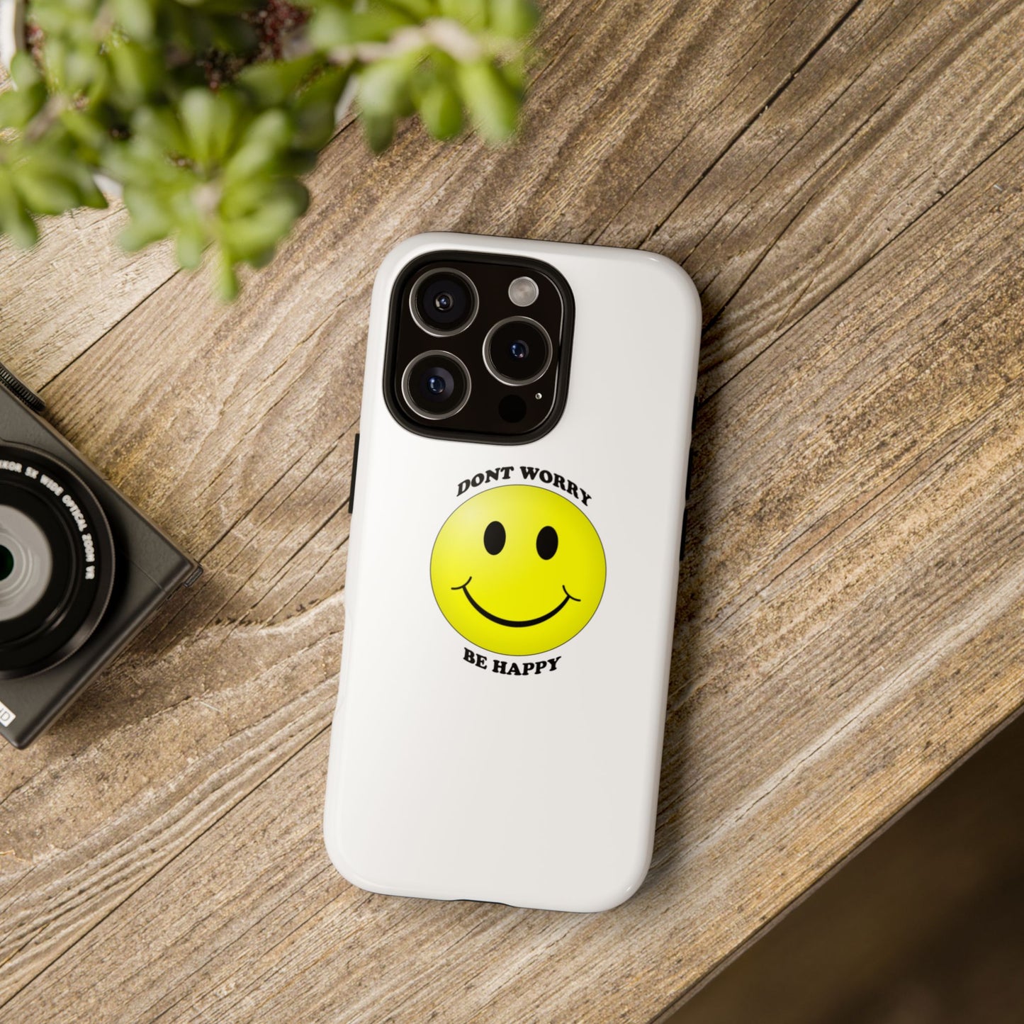 Happy Face Phone Case, Tough Cases, Don’t Worry, Be Happy, Cute Gift for Friends, Positive Vibes, Fun Mobile Accessories