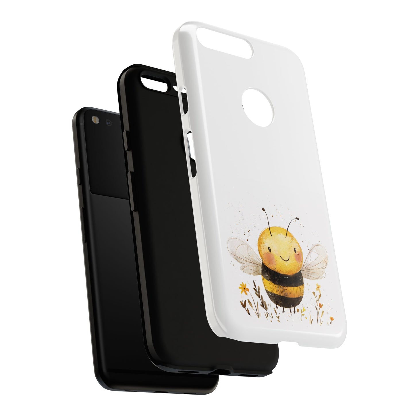 Bee Phone Case, Cute Bee Design, Tough Phone Cover, Gift for Nature Lovers, Floral Bee Mobile Case, Bee-themed Accessory
