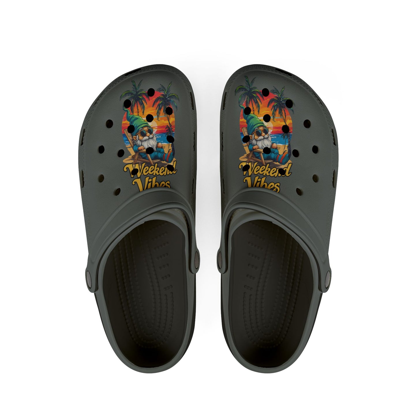 Weekend Vibes EVA Clogs — Tropical Beach Graphic Foam Shoes