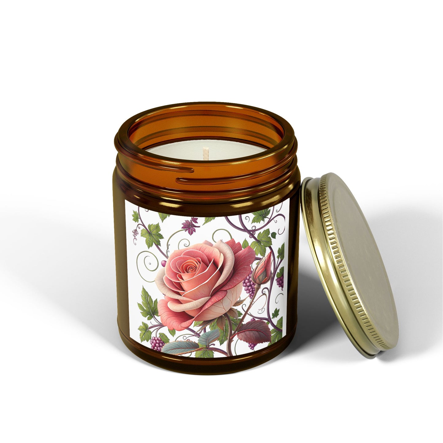 Romantic Floral Scented Candle, Perfect Gift for Her, Rose Essence, Home Decor, Aromatherapy
