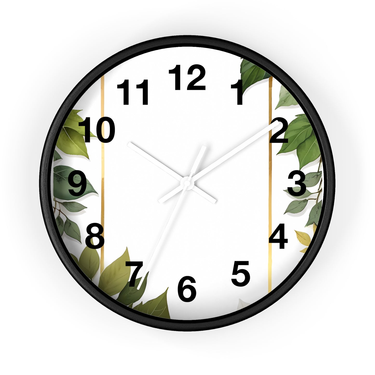 Elegant Leafy Wall Clock | Home Décor, Gift for Her, Modern Rustic Design, Nature Lover Wall Art, Stylish Timepiece