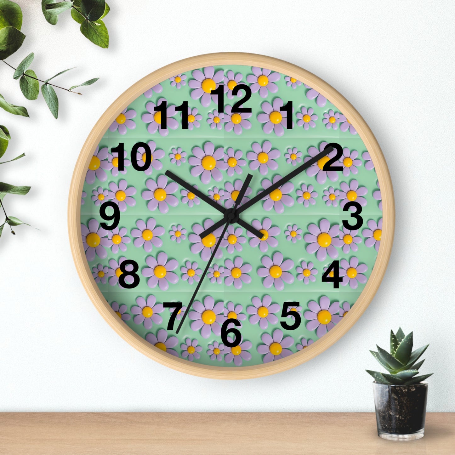 Charming Floral Wall Clock - Brighten Your Space with Decorative Timepiece, Home Decor, Gift for Her, Birthday, Mother's Day