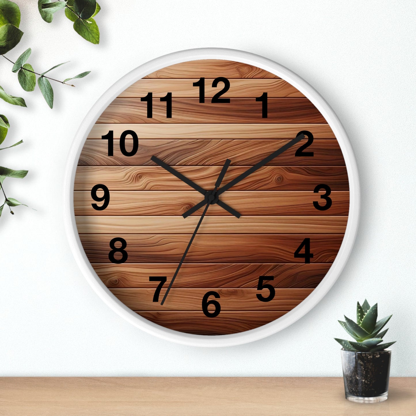 Rustic Wood Wall Clock - Natural Timber Home Decor, Gift for Housewarming, Wedding, Decorative Timepiece, Boho Style, Unique Design