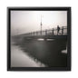Framed Matte Canvas - Foggy Bridge Black & White Photography