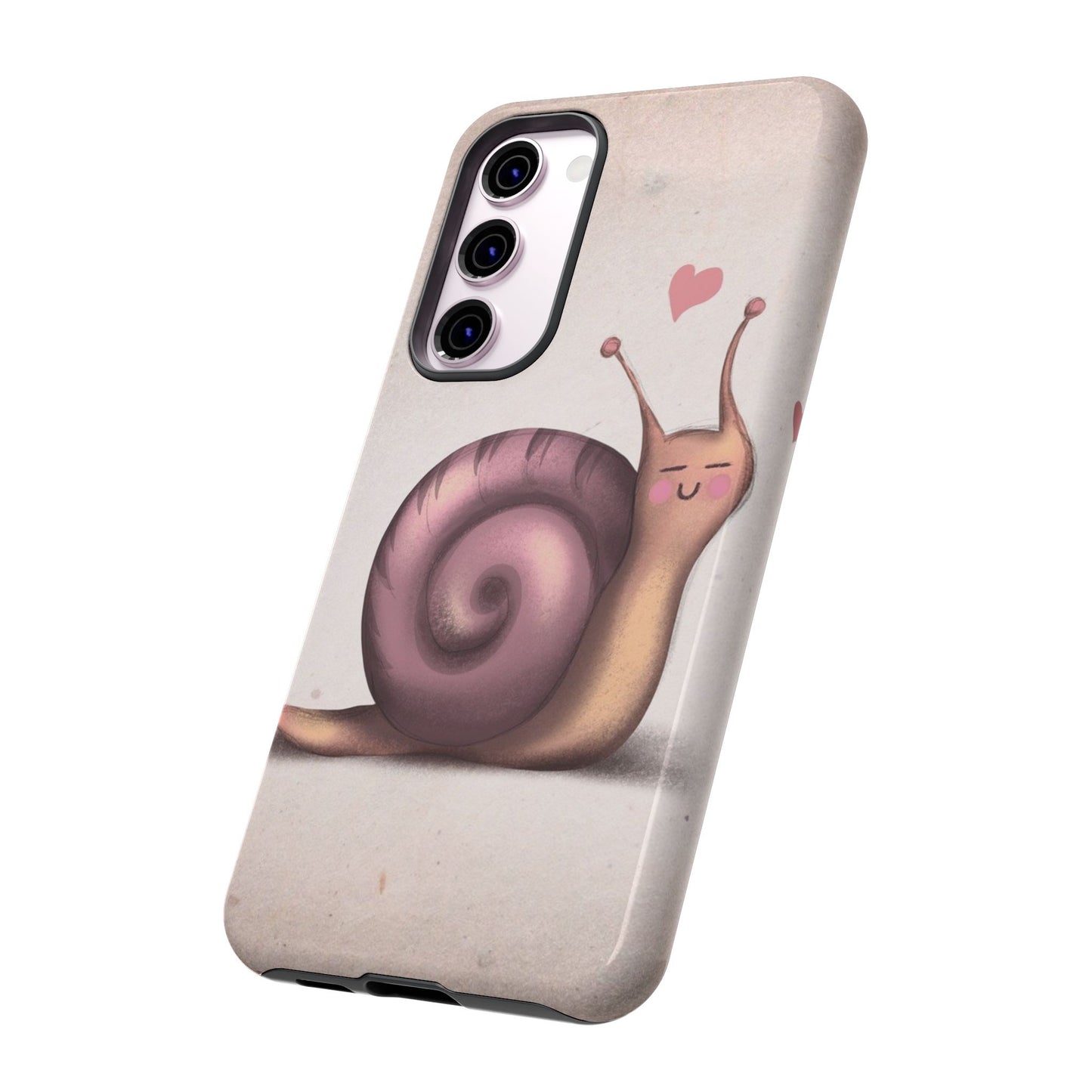 Cute Snail Phone Case — Pink Heart Cartoon Protective iPhone Cover