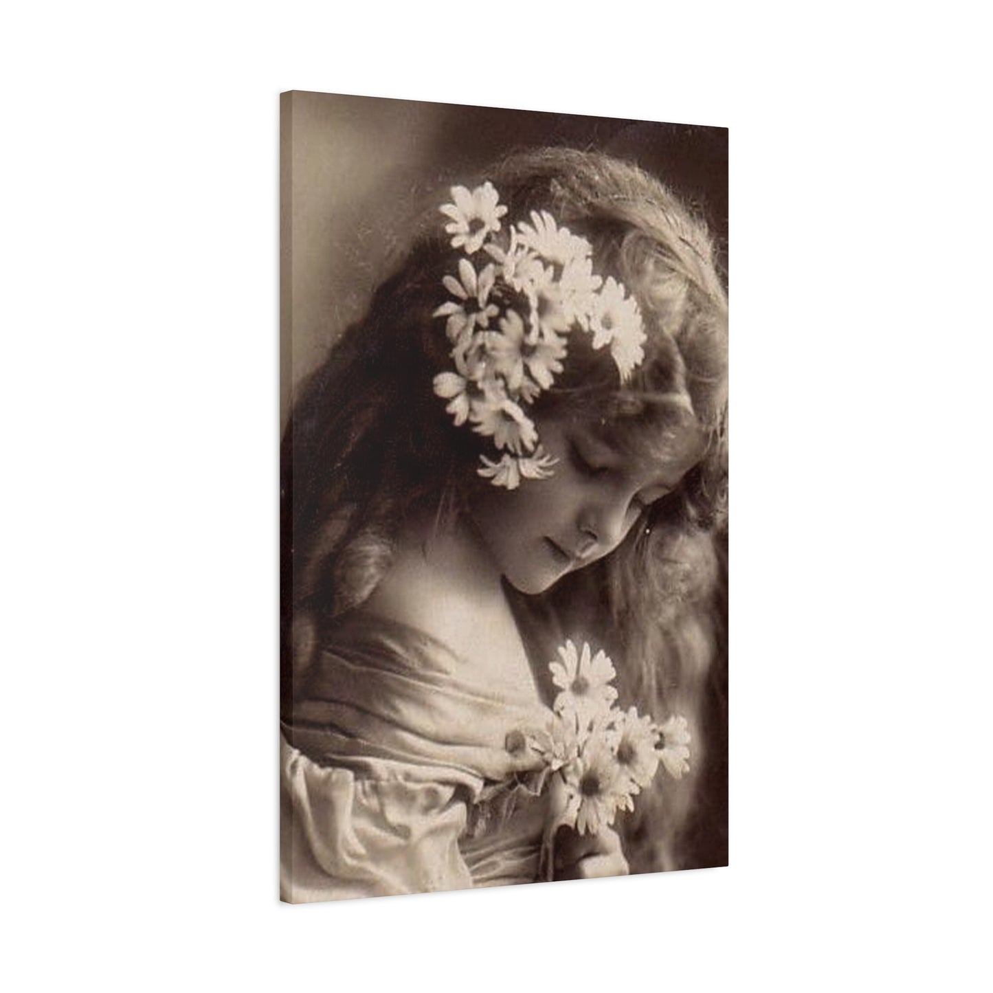 Vintage Floral Portrait Canvas