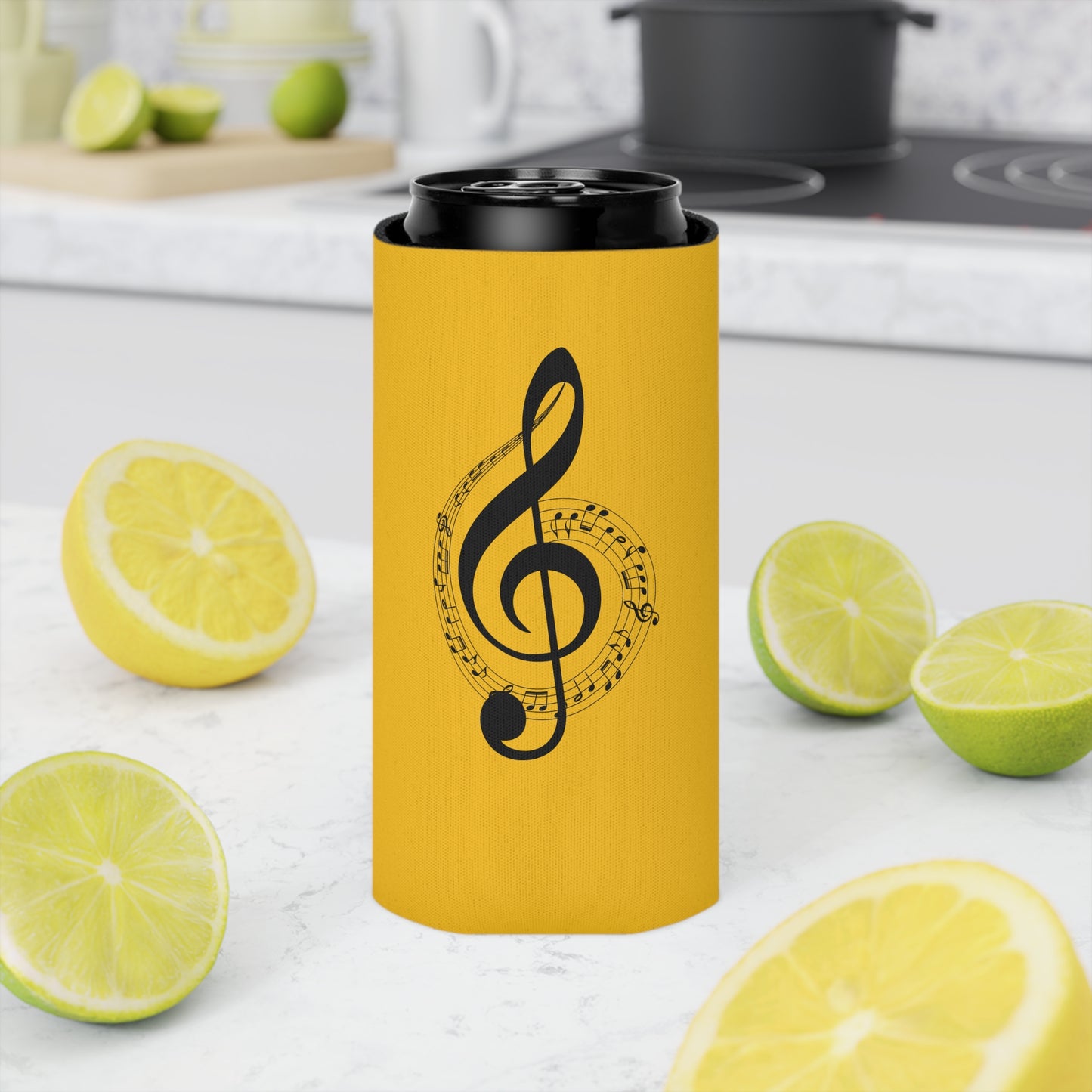 Musical Notes Can Cooler, Summer Fun Drink Holder, Perfect for Parties, Gifts for Musicians, Music Lover's Accessory