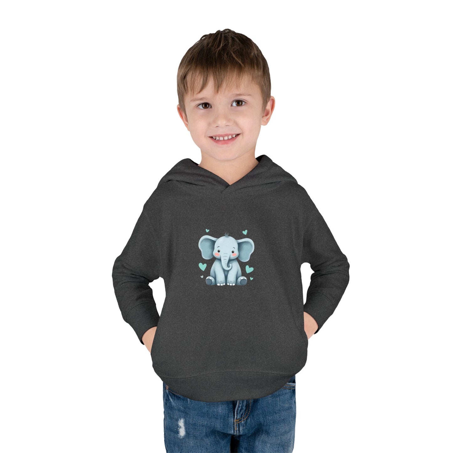 Adorable Elephant Toddler Fleece Hoodie, Kids Pullover, Baby Shower Gift, Birthday Present, Cute Animal Apparel, Cozy Toddler Wear