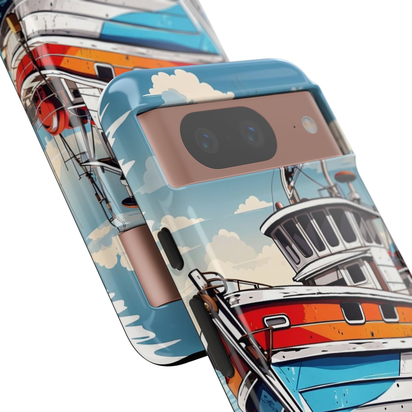Colorful Fishing Boat Phone Case | Nautical Gift, Marine Design, Coastal Aesthetic, Summer Vibes, Sea Lover's Accessory