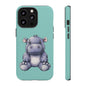 Cute Hippo Phone Case, Tough Phone Cover, Fun Animal Case, Gift for Kids, Cute Decor, Birthday Present