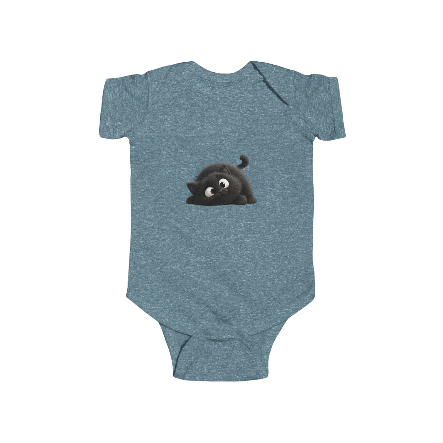 Cute Black Kitten Infant Bodysuit — Playful Baby Onesie