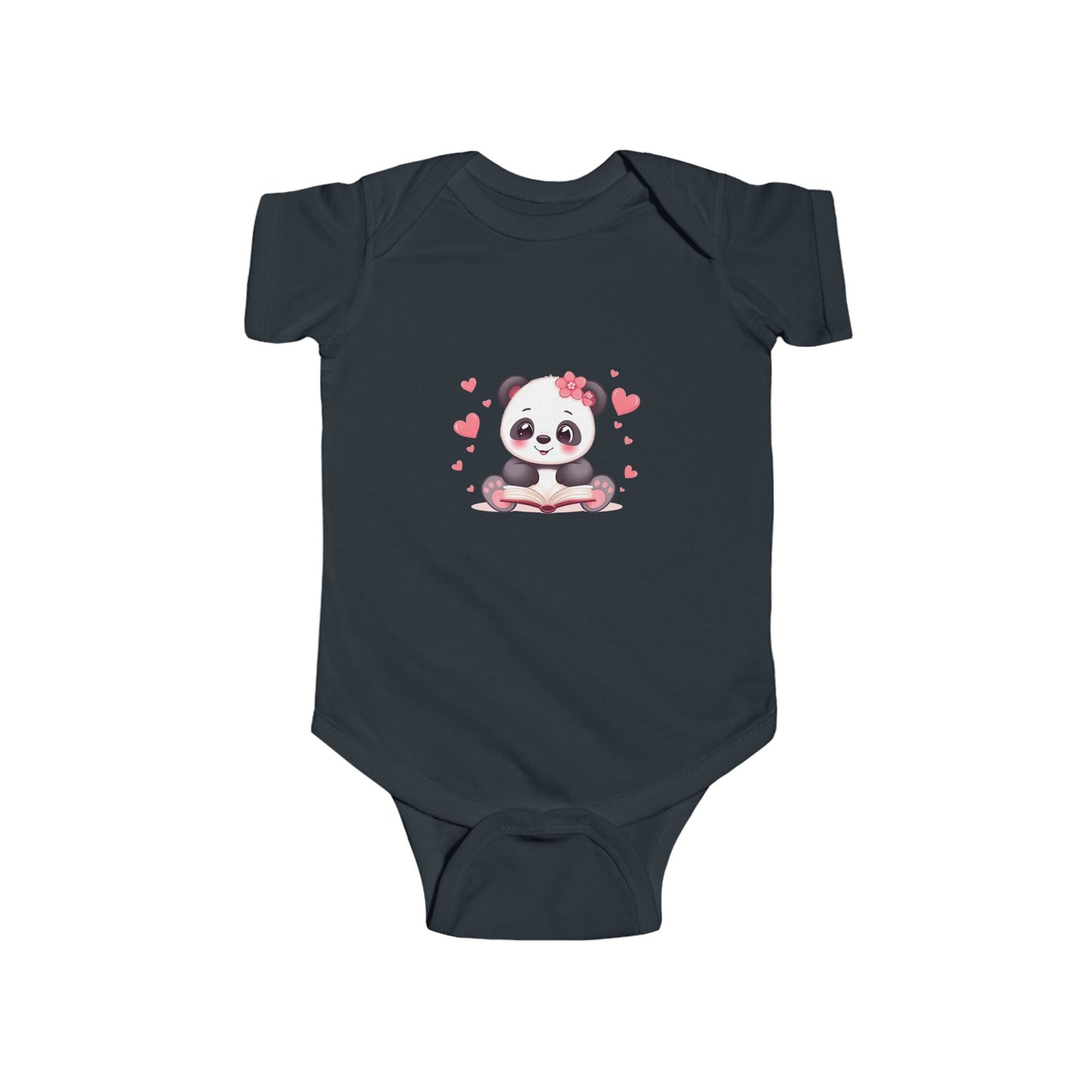 Panda Hearts Infant Bodysuit — Cute Pink Panda Baby Onesie