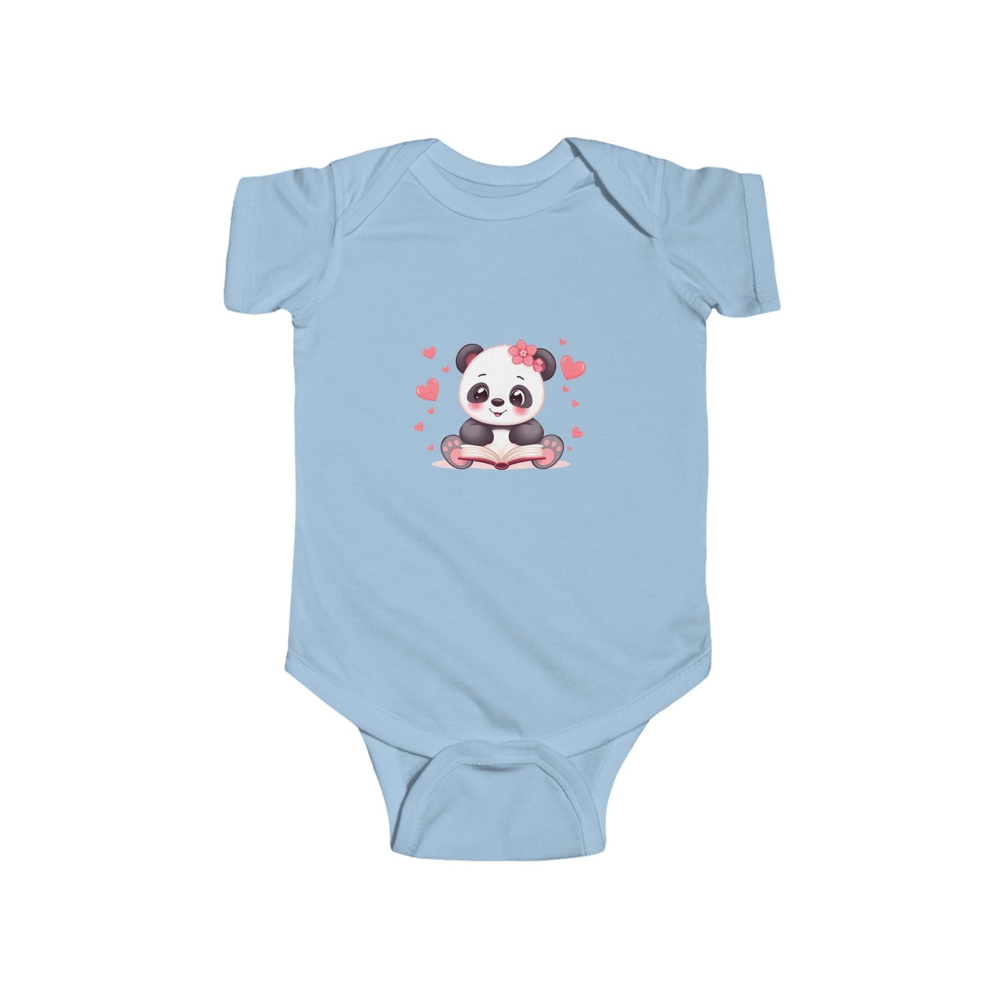 Panda Hearts Infant Bodysuit — Cute Pink Panda Baby Onesie