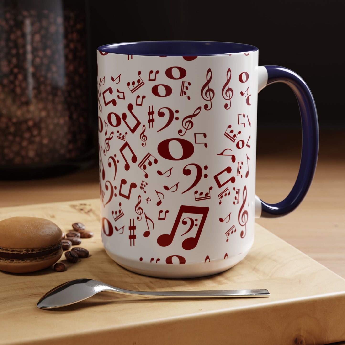 Accent Coffee Mug (11, 15oz) - Musical Notes