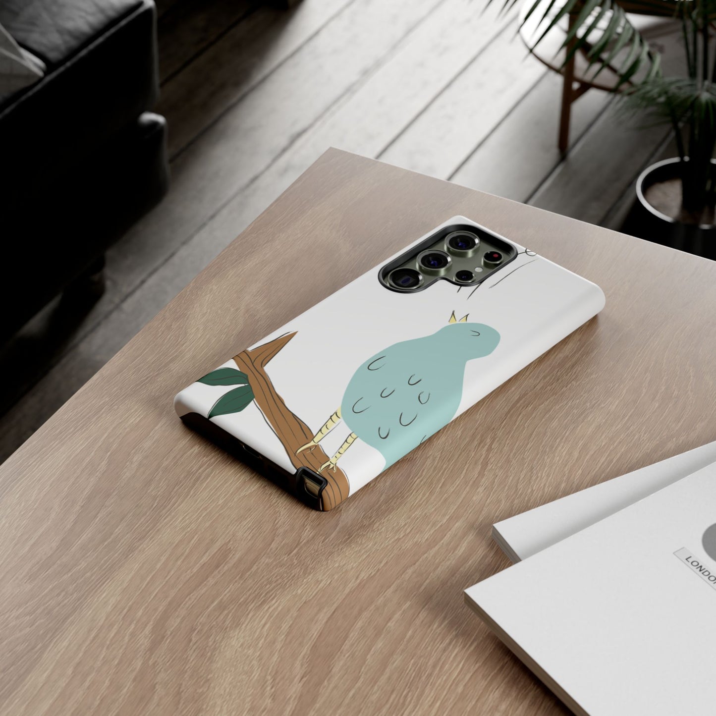 Birdsong Phone Case — Cute Blue Bird on Branch Protective Case