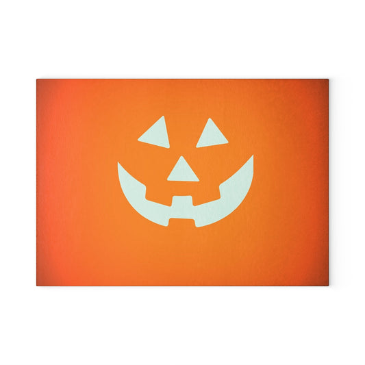 Halloween Pumpkin Glass Cutting Board, Festive Kitchen Decor, Fall Harvest Gift, Pumpkin Carving, Holiday Cooking