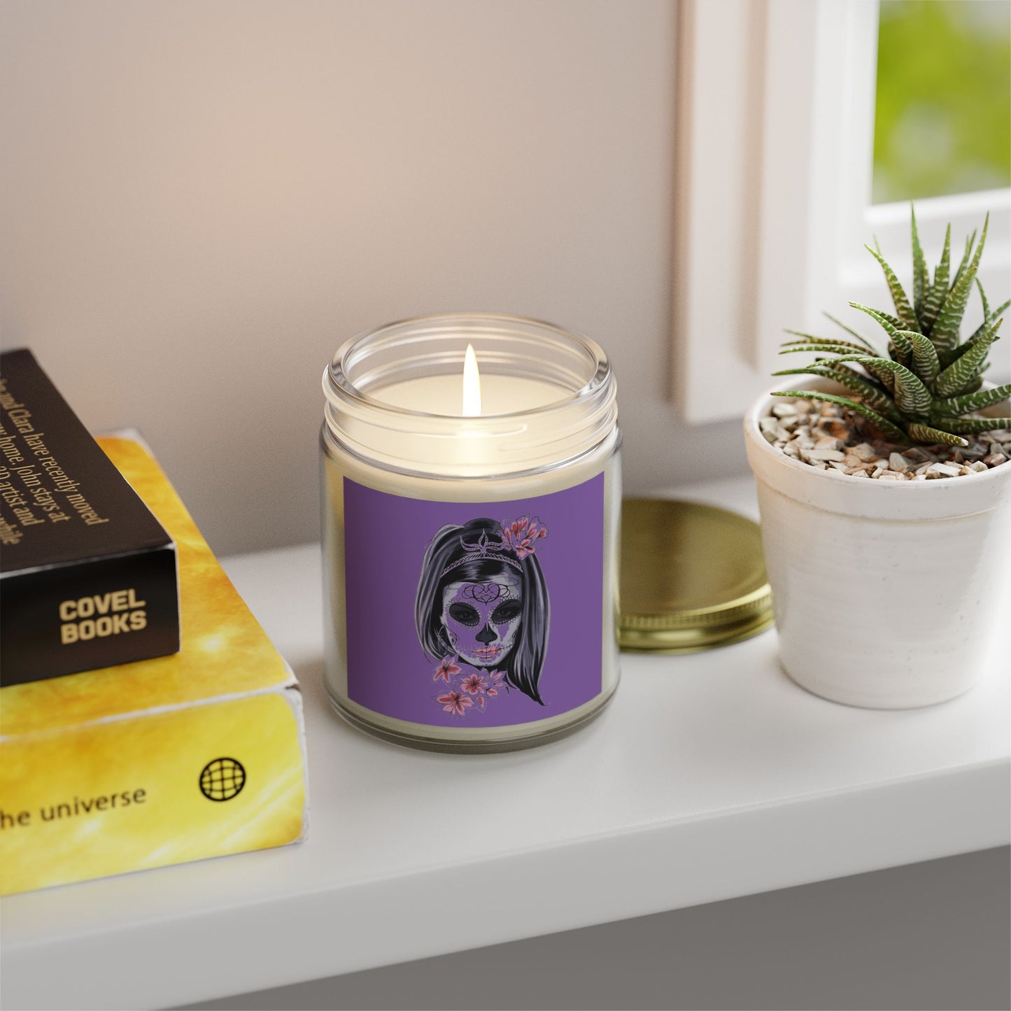 Day of the Dead Scented Candles, Coconut Apricot Wax, Spider Web Decor, Cozy Home Fragrance, Fall Decor, Gift for October