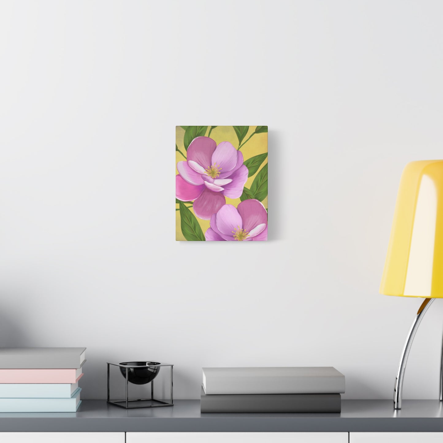 Matte Canvas, Stretched, 1.25" Tulips Pink and Purple Flowers