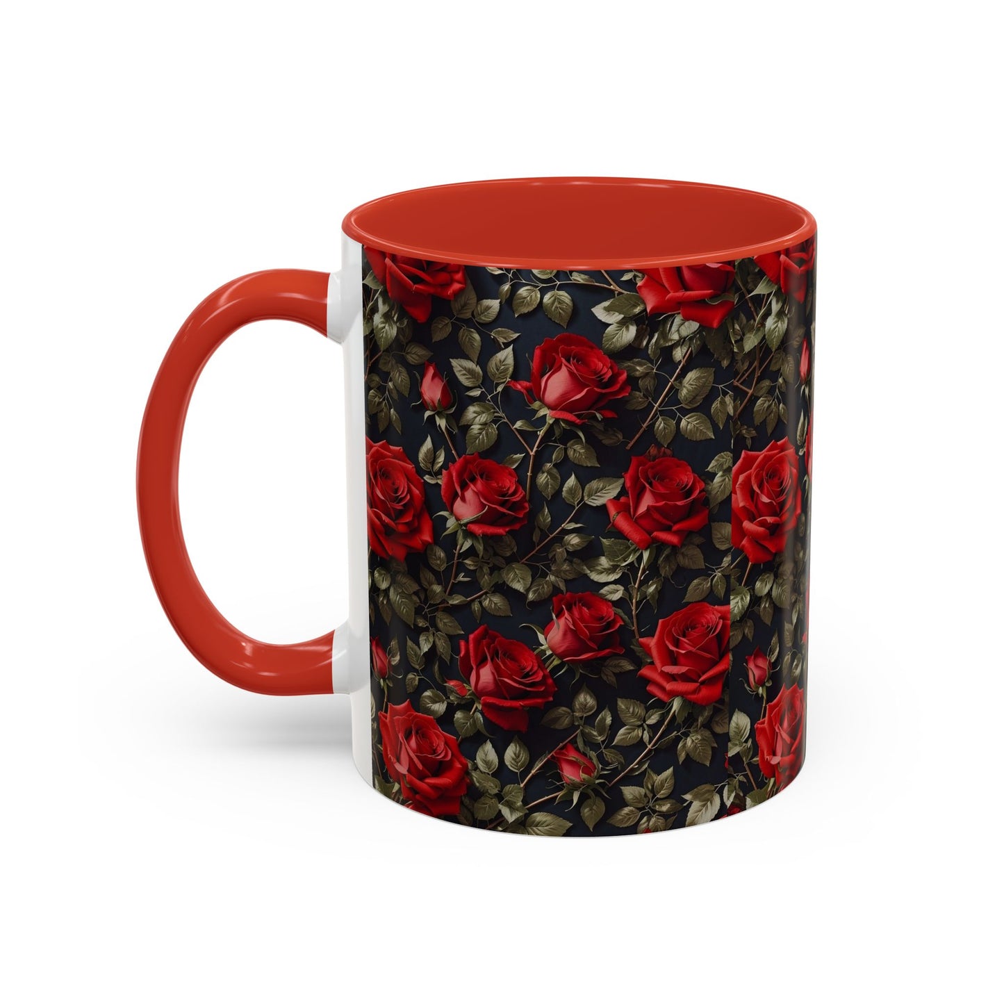 Elegant Floral Accent Coffee Mug - Black Rose Design, Gift for Her, Home Decor, Coffee Lovers, Mother's Day, Birthday