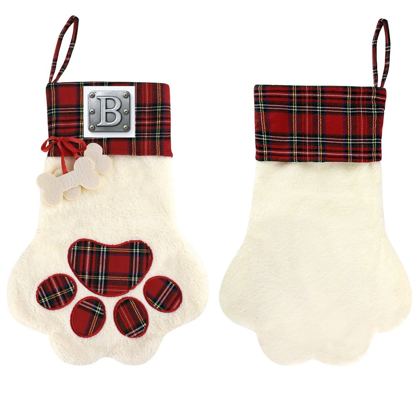 Pet Cat Dog Claw Christmas Stocking - Letter B