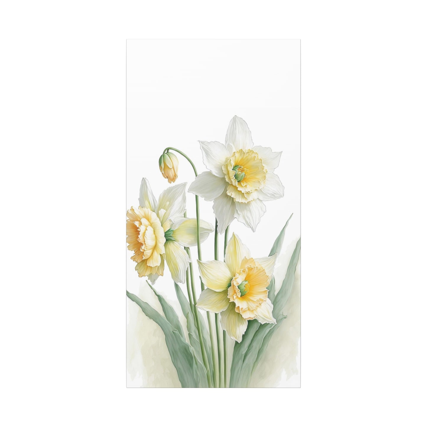 Matte Canvas, Stretched, 1.25" beautiful flowers white and yellow.