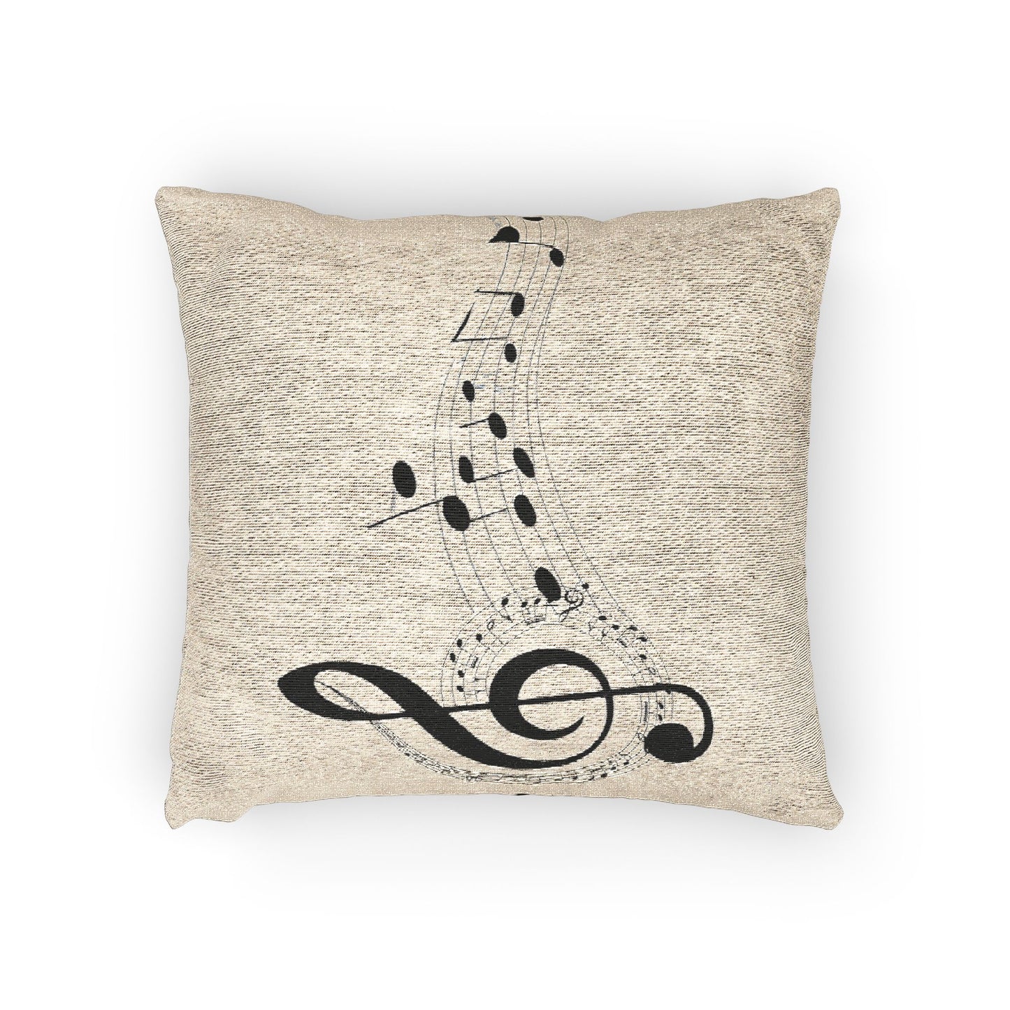 Musical Note Woven Pillow - Cozy Decor for Music Lovers