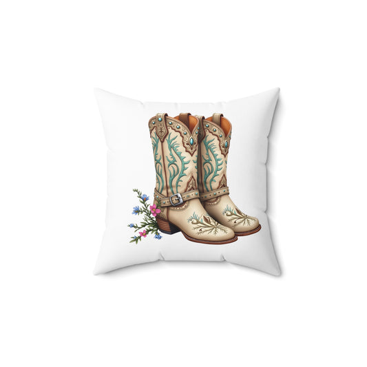 Rustic Cowboy Boots Pillow | Western Decor Cushion, Farmhouse Charm, Home Accent, Gift for Cowgirl, Country Decor