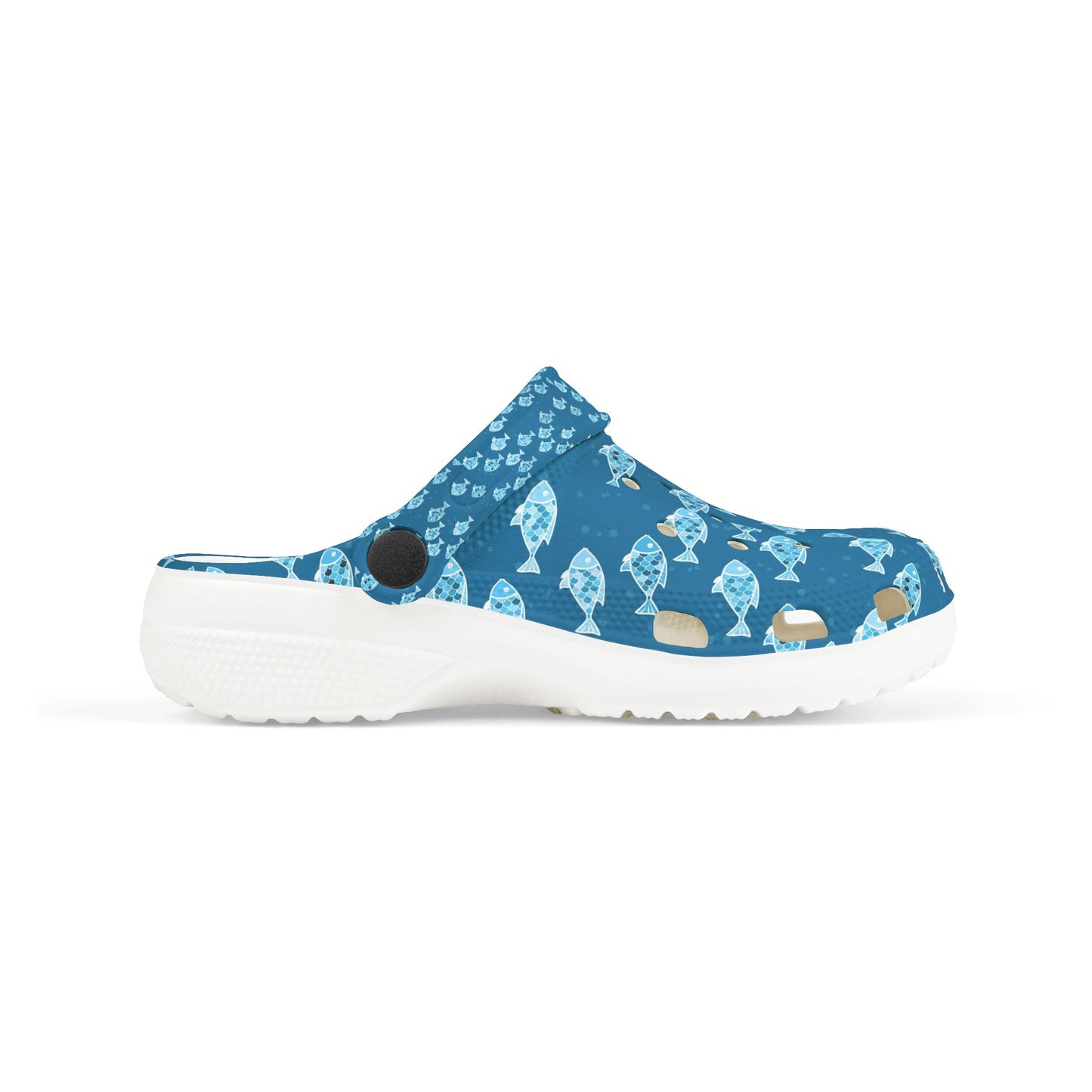 Kids Fish Pattern EVA Foam Clogs — Blue Ocean Slip-On Sandals