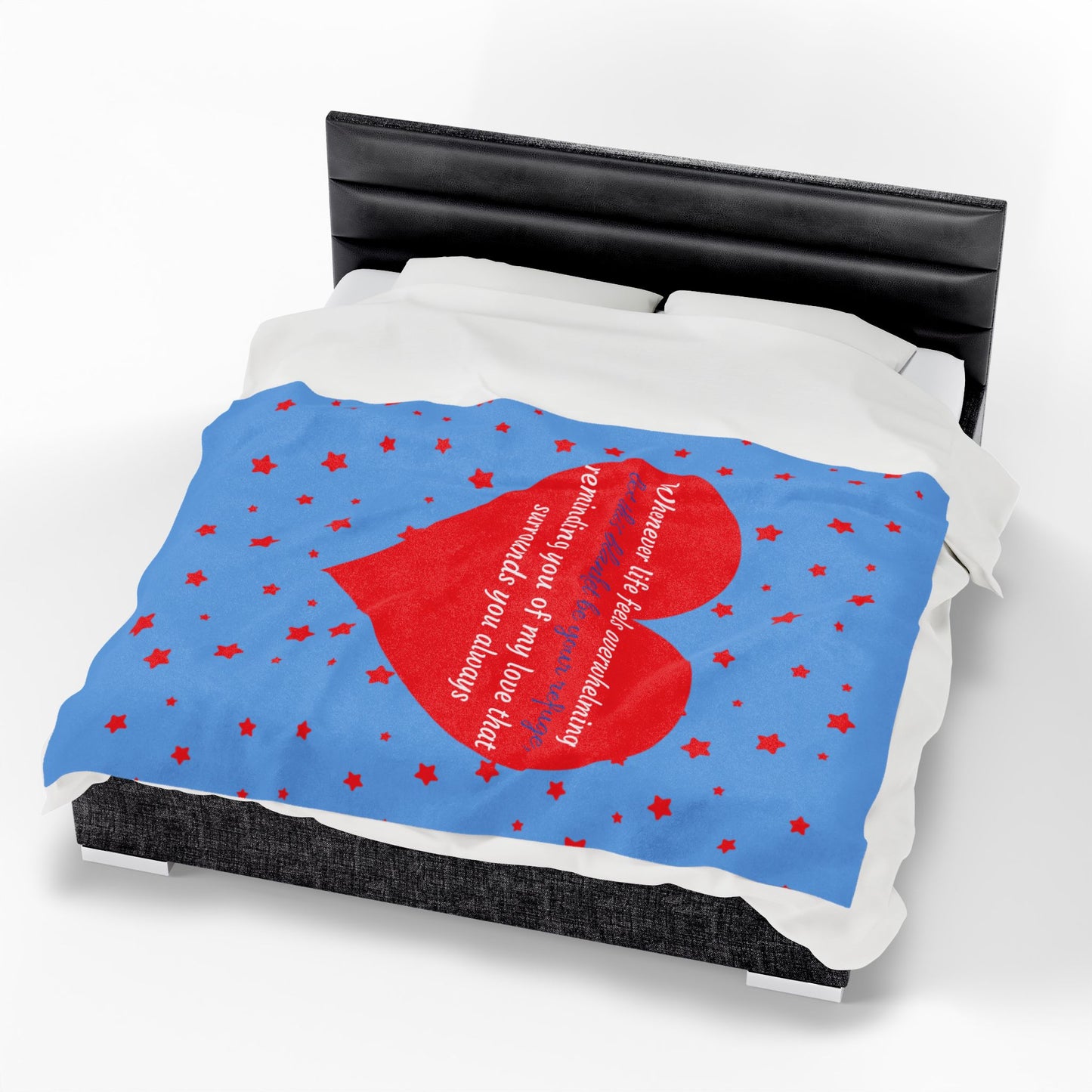 Heart Message Plush Blanket — 'Whenever life feels overwhelming…' Comfort Throw for Loved Ones