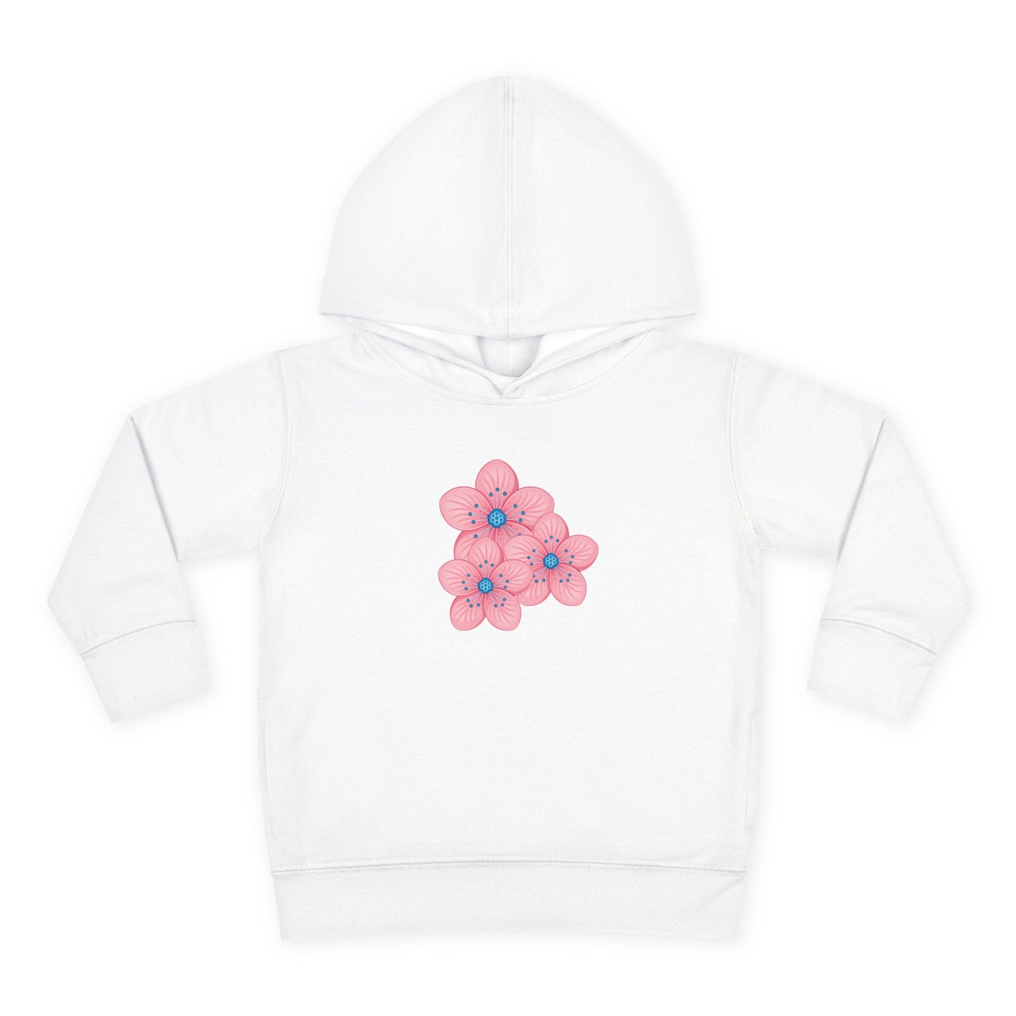 Adorable Toddler Pullover Fleece Hoodie with Pink Flower Design, Kids Sweatshirt, Toddler Clothing, Spring Outfit, Cute Gift for Kids