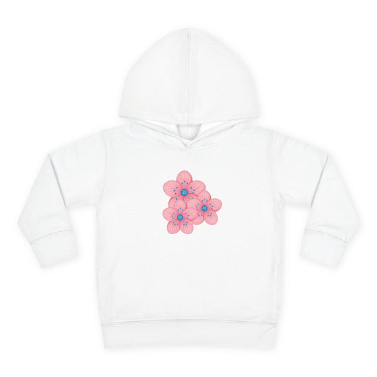 Adorable Toddler Pullover Fleece Hoodie with Pink Flower Design, Kids Sweatshirt, Toddler Clothing, Spring Outfit, Cute Gift for Kids