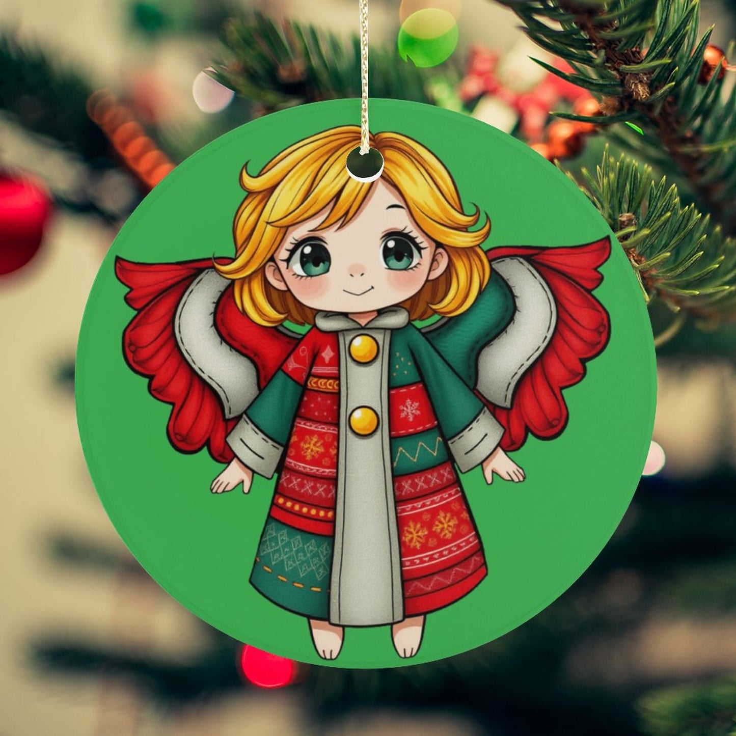 Round Ceramic Christmas Decorations (Matte Surface)