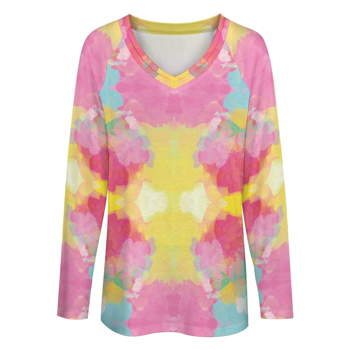 V-neck Loose Long Sleeve T-shirt