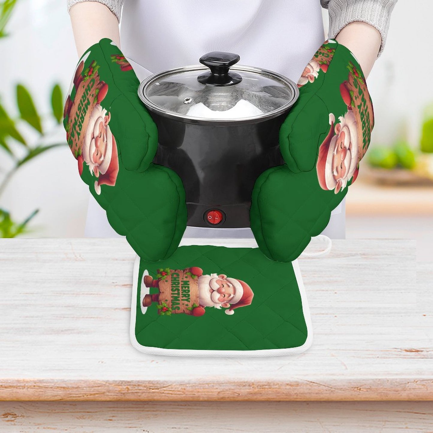 Oven Mitts & Pot Holder Set of 3 (Multi-image Splicing)