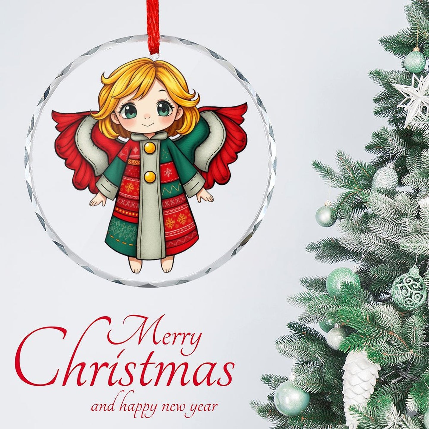 Glass Circular Ornament Pendant