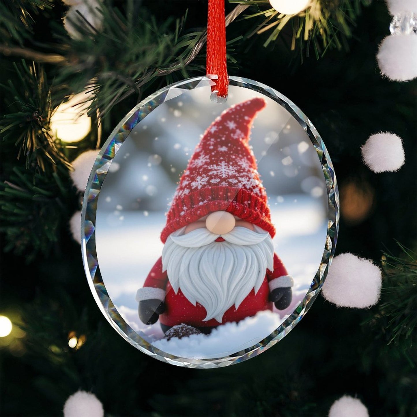 Glass Circular Ornament Pendant