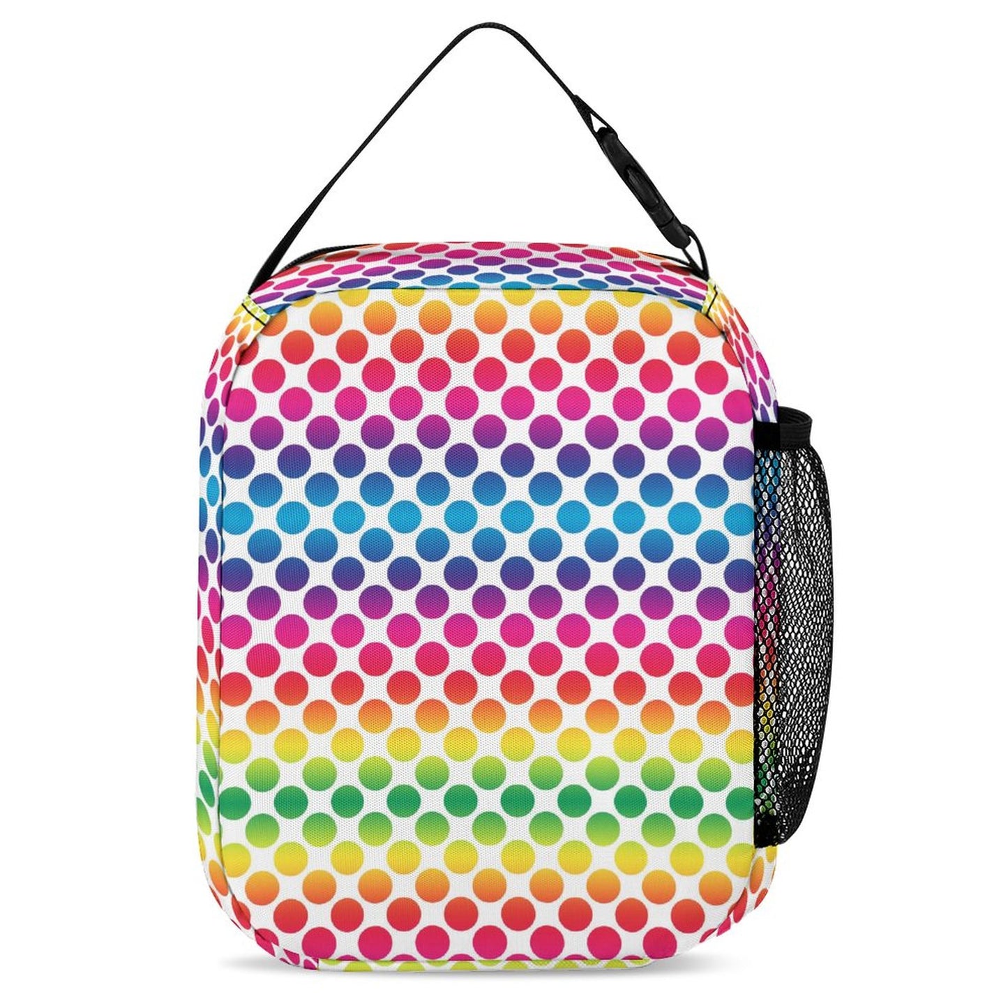 3 Pcs School Backpack Set for Kids (Backpack, Kid's Insulated Lunch Bag & Pencil Case Organizer) - rainbow dots