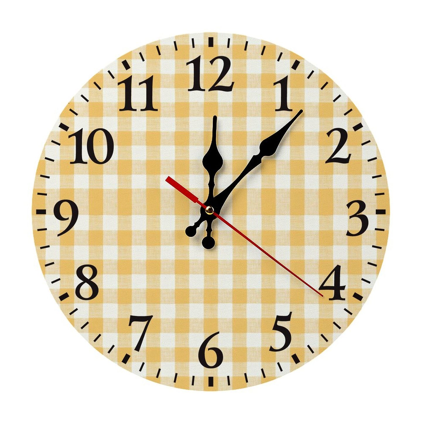 Modern Wooden Wall Clock - yelldw plaid