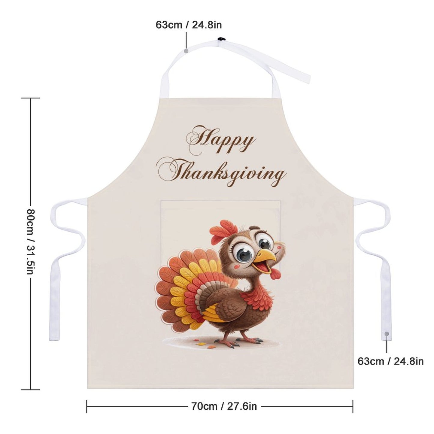Adult Apron with Pocket - Happy Thanksgiving