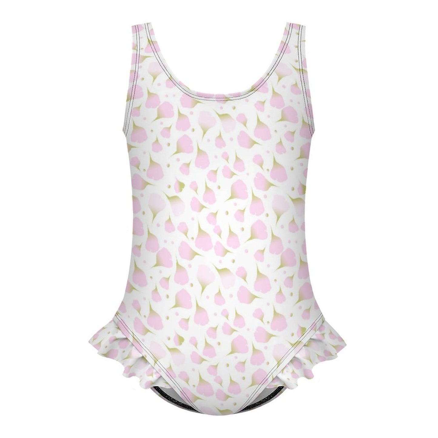 Girls Ruffle Trim One Piece Swimwear