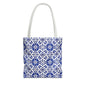 Blue Moroccan Tile Tote Bag - All-Over Print Patterned Market Tote