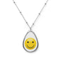 Smiley Face Oval Necklace, Cute Jewelry for Gift, Happy Mood Accessory, Perfect for Friends, Birthday, Everyday Wear
