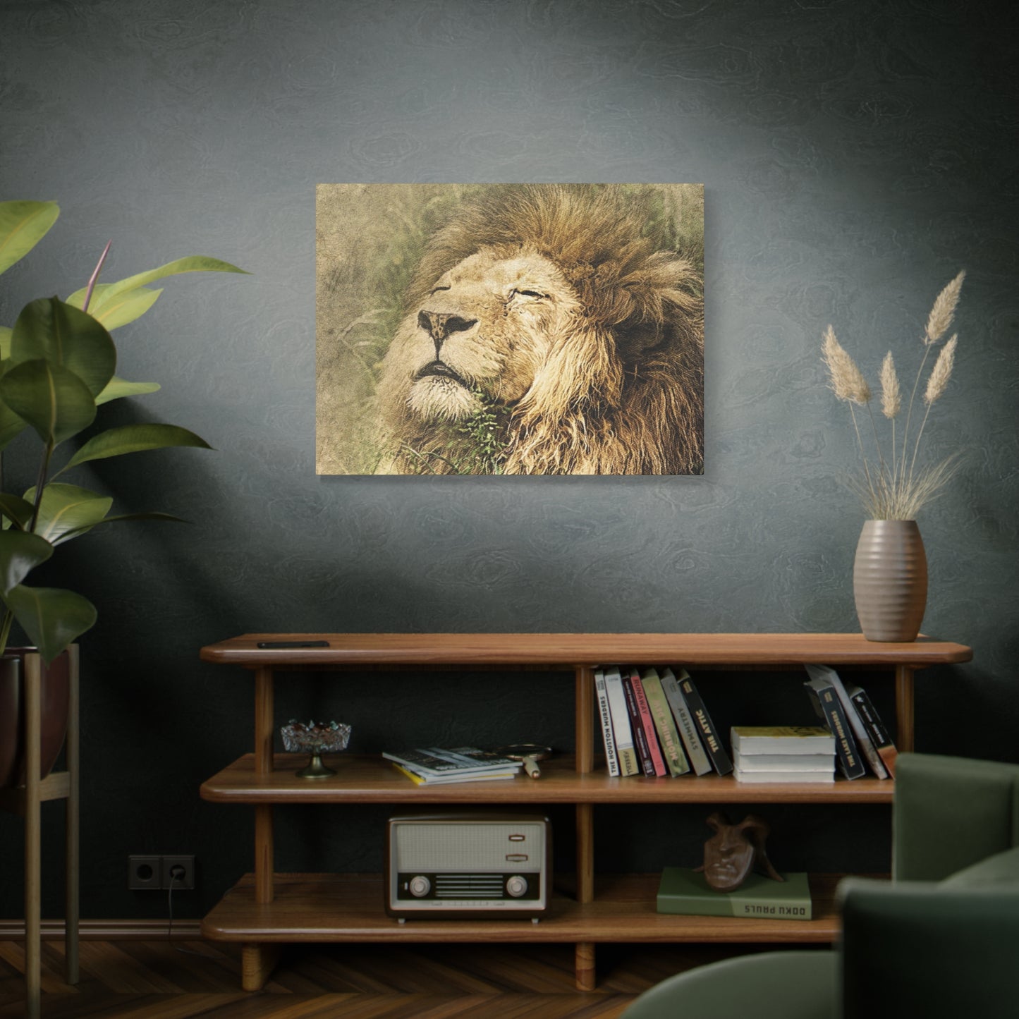 Lion Portrait Matte Canvas Print — Stretched 1.25" Wall Art
