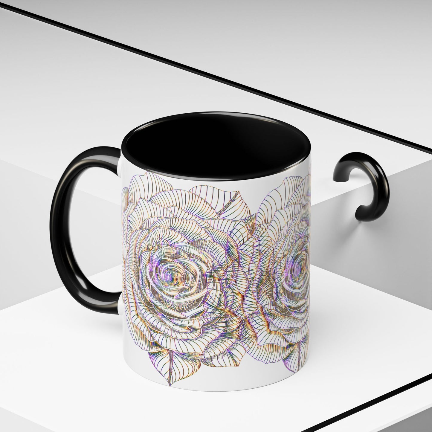 Holographic Floral Coffee Mug - Perfect Gift for Plant Lovers, Home Decor, Tea & Coffee Lovers, Mother's Day, Birthdays