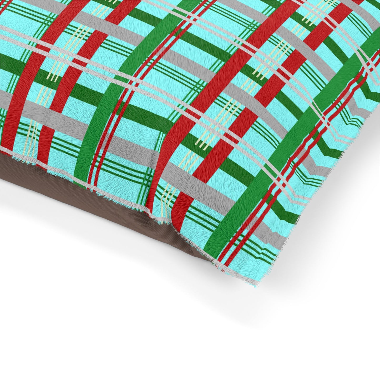 Festive Plaid Pet Bed | Cozy Dog Bed | Holiday Pet Cushion | Comfortable Cat Bed | Christmas Decor