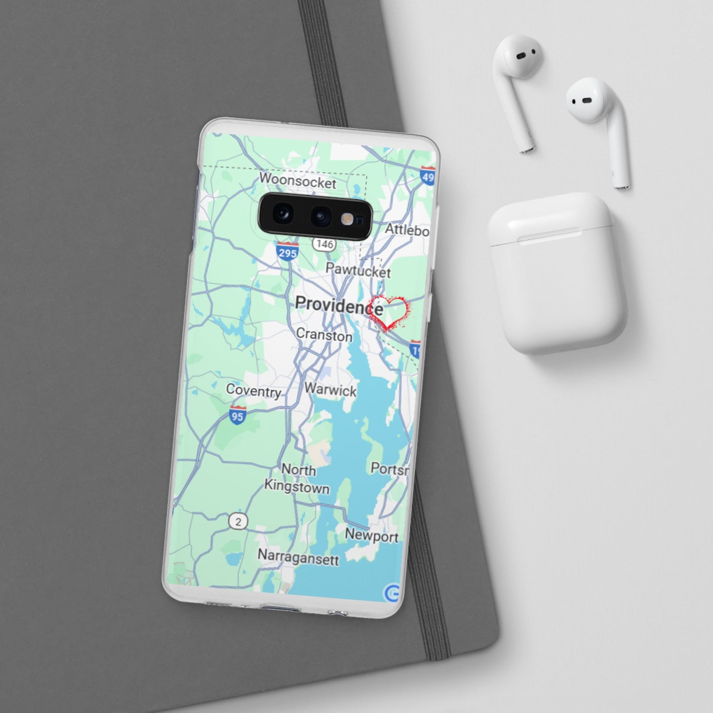 Providence Heart Map Phone Case - Custom Flexible Smartphone Protector, Gift for Her, Map Lover's Accessory, Personalized Case, Travel [...]