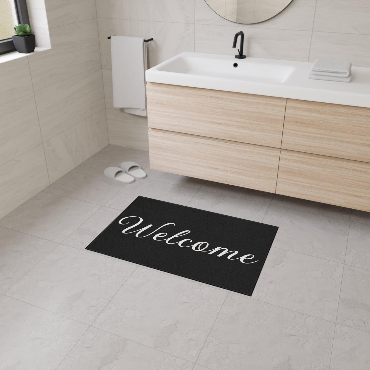 Welcome Heavy Duty Floor Mat — Durable Outdoor/Indoor Doormat with Elegant Script