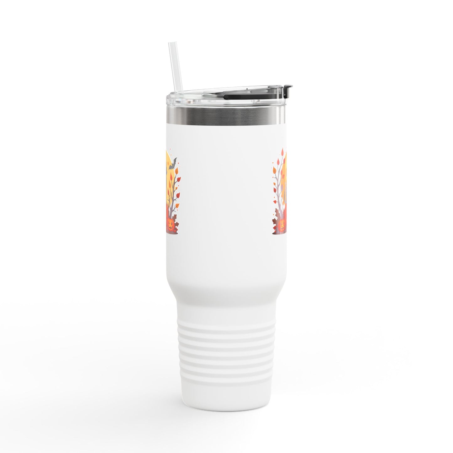 Halloween Cat Insulated Travel Mug | 40oz, Fall Coffee Tumbler, Pumpkin Travel Cup, Spooky Drinkware, Gift for Cat Lovers