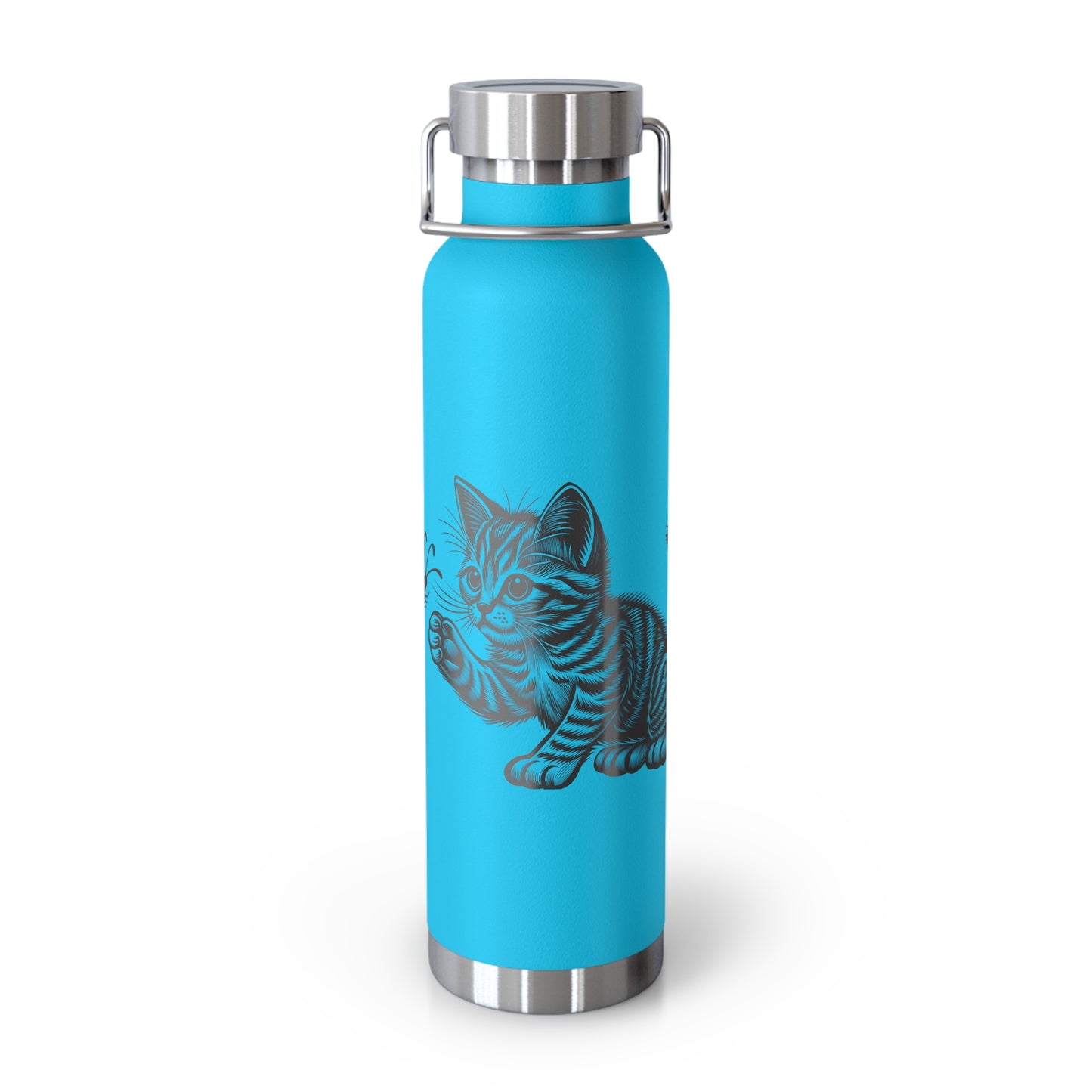 Cat and Butterfly Insulated Water Bottle, Cute Animal Flask, Travel Mug, Gift for Cat Lovers, Eco-Friendly Beverage Container
