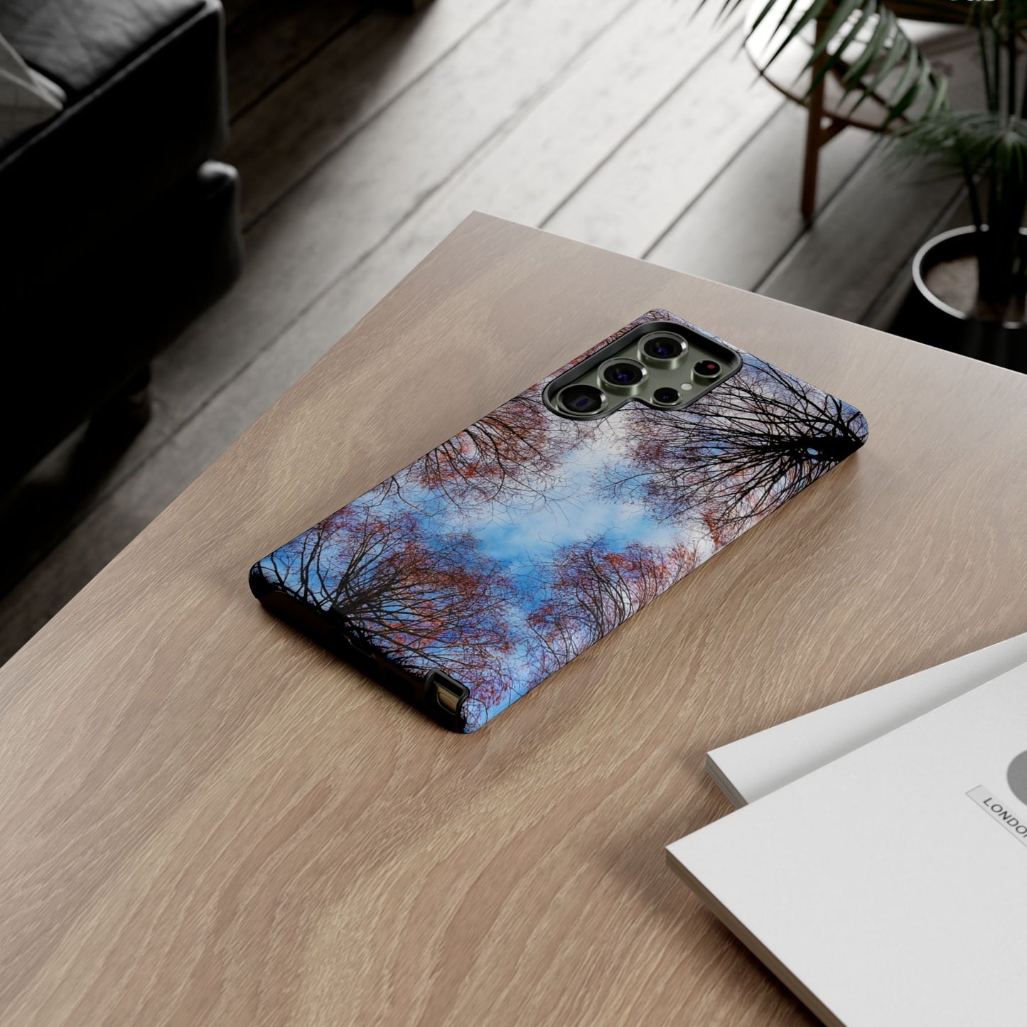 Skyward Trees Phone Case — Nature Forest Canopy Protective Tough Case
